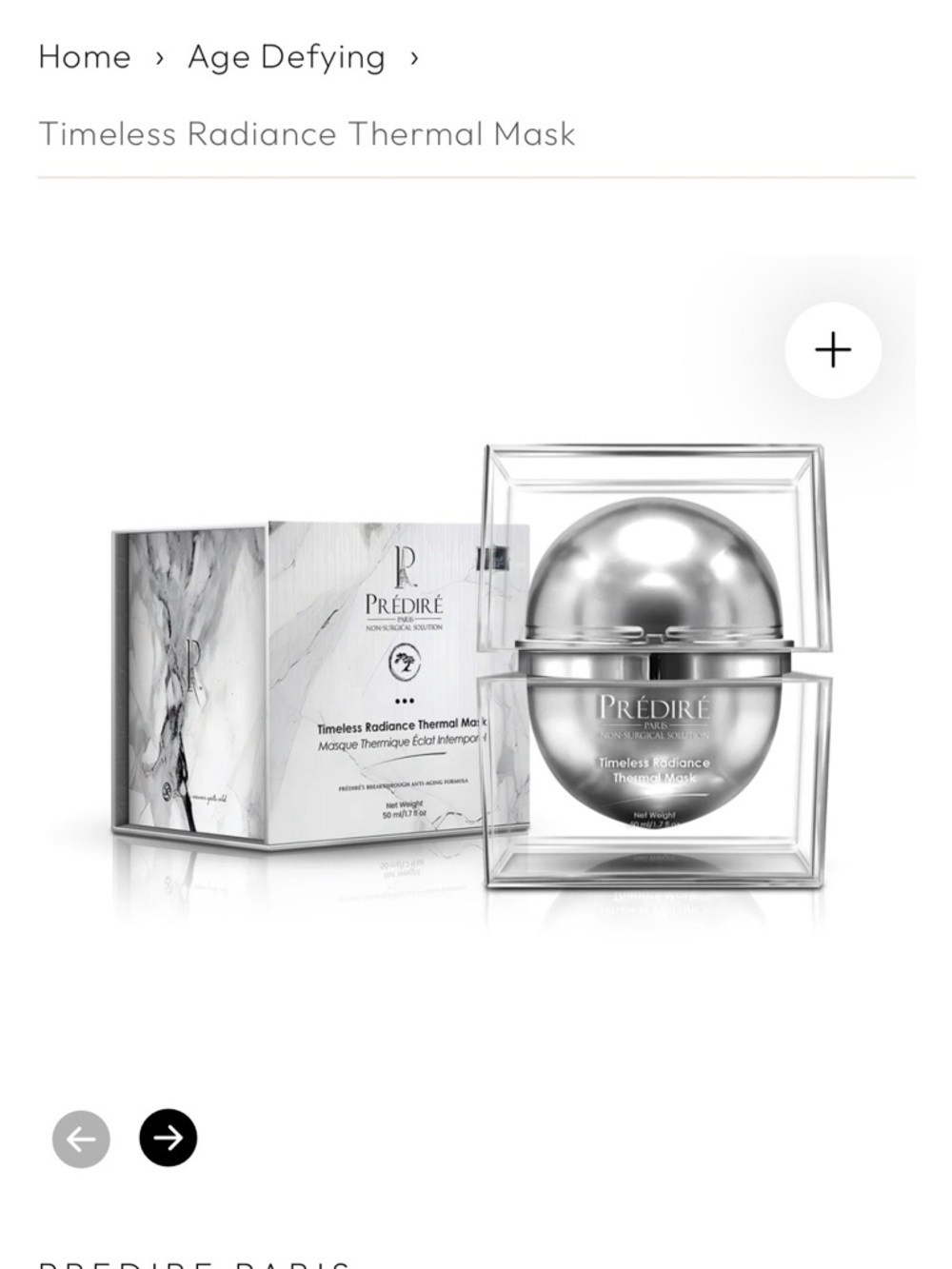 Prédiré Timeless Radiance Thermal Mask — Silver